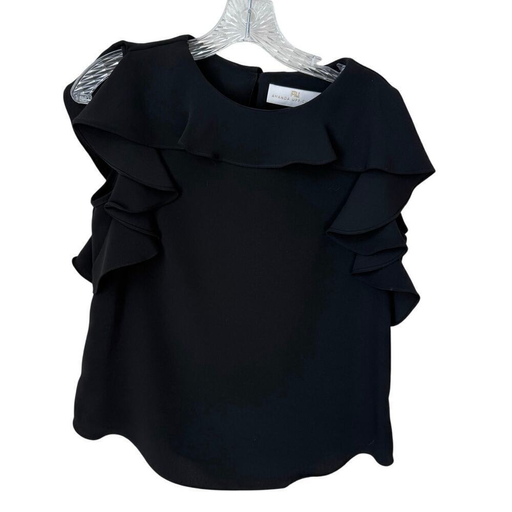 Amanda Uprichard Ruffle Sleeve Top Size Medium